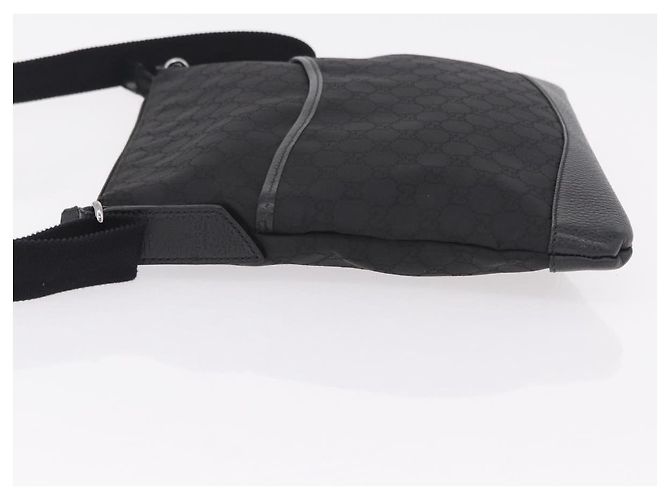 Borsa a tracolla GUCCI GG Canvas Outlet Nero Argento 374414 Auth 206722A - vista 4