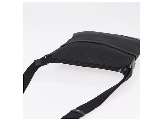 Borsa a tracolla GUCCI GG Canvas Outlet Nero Argento 374414 Auth 206722A - vista 6