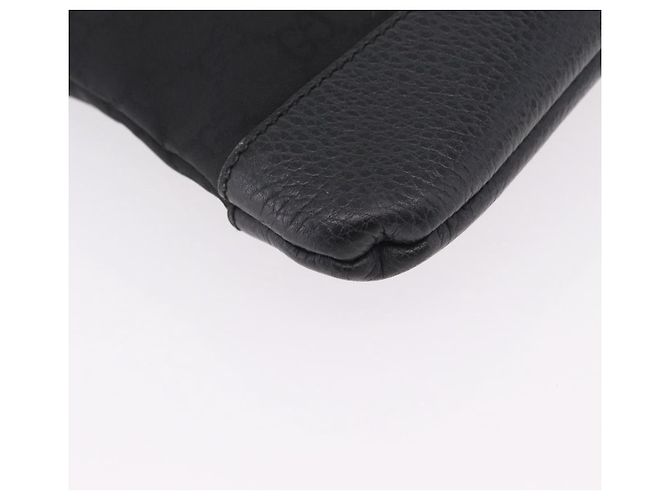 Borsa a tracolla GUCCI GG Canvas Outlet Nero Argento 374414 Auth 206722A - vista 9