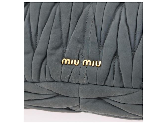 Borsa a tracolla Miu Miu Matelassé con strass in camoscio grigio oro Auth BA15755V Marrone D'oro - vista 19