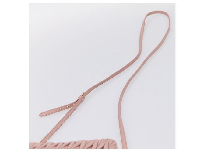 Borsa a spalla Miu Miu Matelassé Pelle Rosa Oro Auth 205992V D'oro - view 14