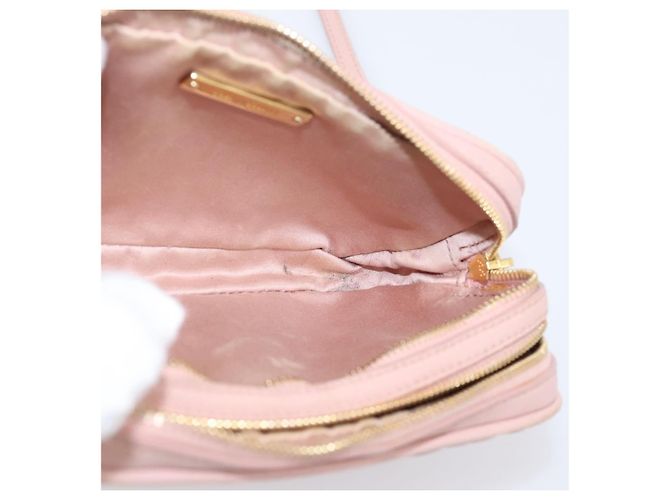 Borsa a spalla Miu Miu Matelassé Pelle Rosa Oro Auth 205992V D'oro - view 23