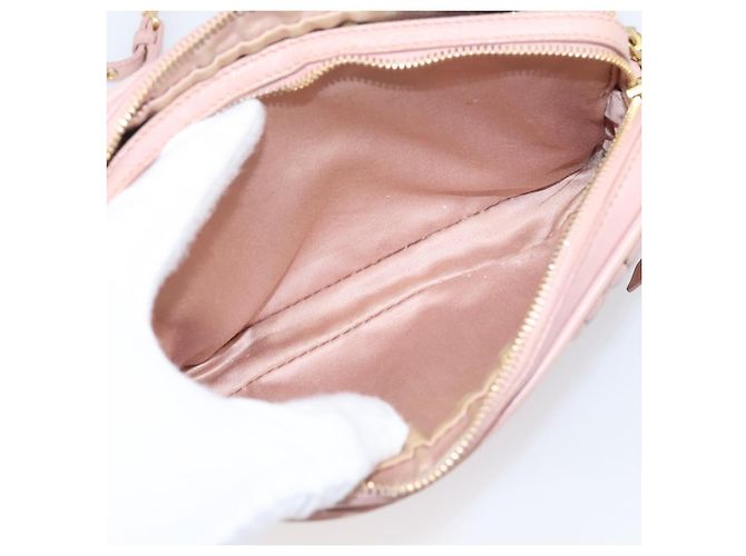 Borsa a spalla Miu Miu Matelassé Pelle Rosa Oro Auth 205992V D'oro - view 25