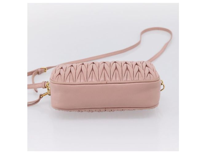 Borsa a spalla Miu Miu Matelassé Pelle Rosa Oro Auth 205992V D'oro - view 5