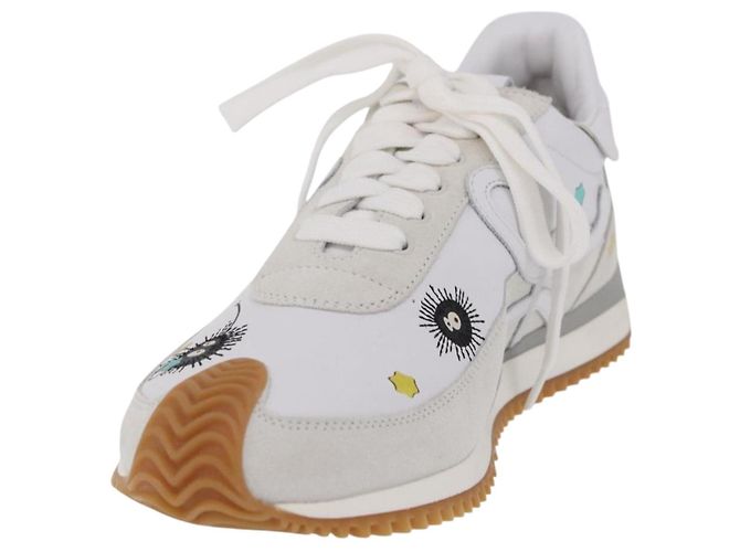 LOEWE Studio Ghibli Suswatari Sneakers Leather White Auth 167752SM Blanco - vista 2