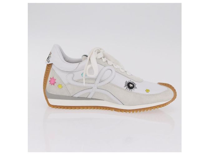 LOEWE Studio Ghibli Suswatari Sneakers Leather White Auth 167752SM Blanco - vista 23