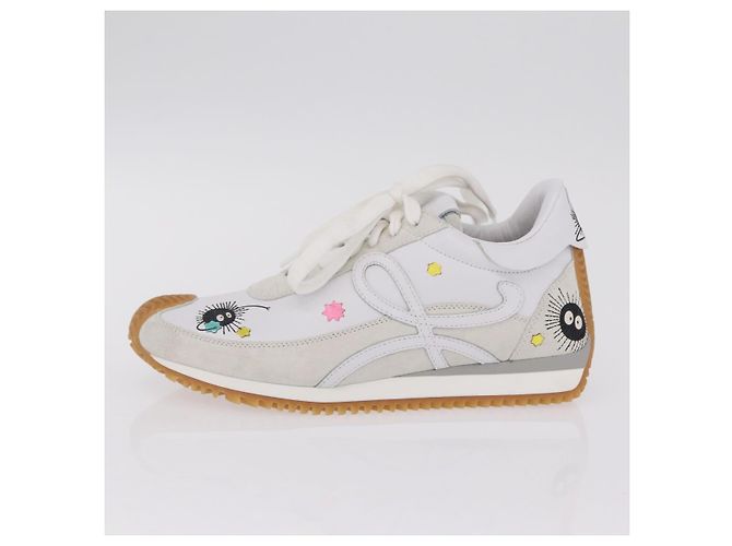 LOEWE Studio Ghibli Suswatari Sneakers Leather White Auth 167752SM Blanco - vista 24