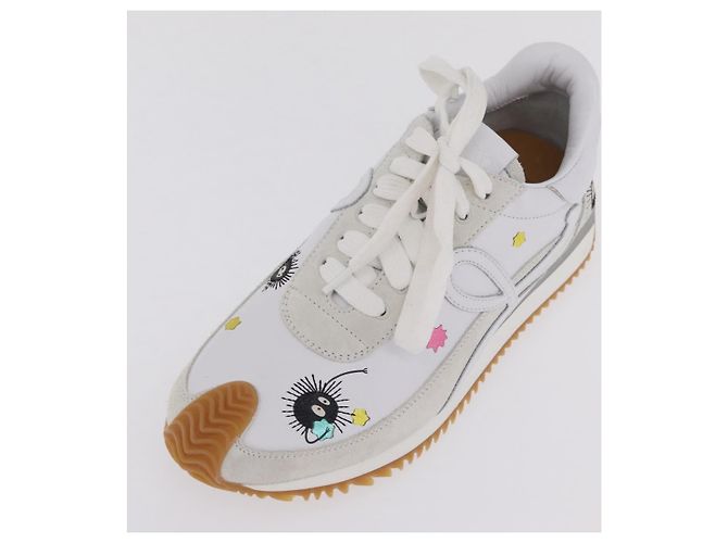 LOEWE Studio Ghibli Suswatari Sneakers Leather White Auth 167752SM Blanco - vista 25