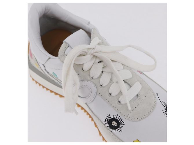 LOEWE Studio Ghibli Suswatari Sneakers Leather White Auth 167752SM Blanco - vista 32
