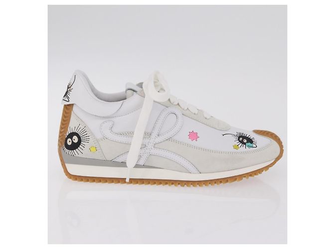 LOEWE Studio Ghibli Suswatari Sneakers Leather White Auth 167752SM Blanco - vista 4