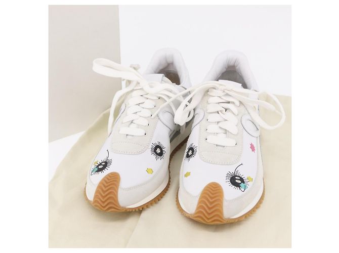 LOEWE Studio Ghibli Suswatari Sneakers Leather White Auth 167752SM Blanco - vista 40