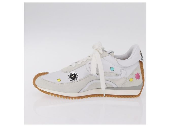 LOEWE Studio Ghibli Suswatari Sneakers Leather White Auth 167752SM Blanco - vista 5