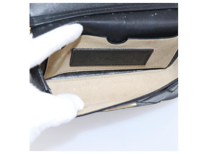 Sac à épaule GIVENCHY en cuir 2way Noir Or Auth 207635A Doré - vue 11
