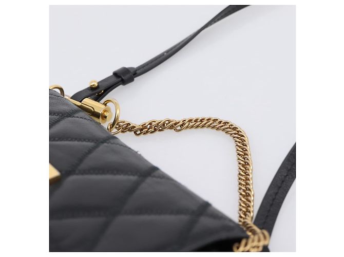 Sac à épaule GIVENCHY en cuir 2way Noir Or Auth 207635A Doré - vue 14