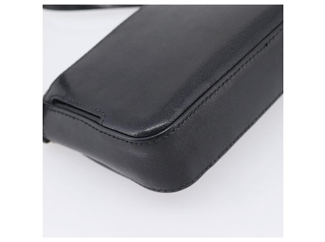 Sac à épaule GIVENCHY en cuir 2way Noir Or Auth 207635A Doré - vue 19