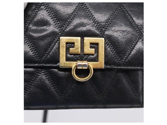 Sac à épaule GIVENCHY en cuir 2way Noir Or Auth 207635A Doré - vue 20