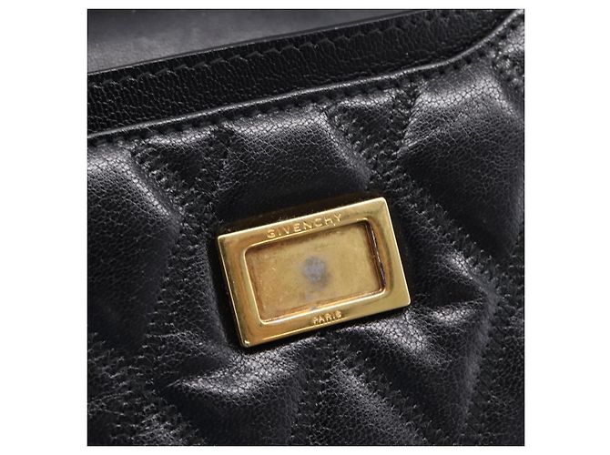 Sac à épaule GIVENCHY en cuir 2way Noir Or Auth 207635A Doré - vue 21