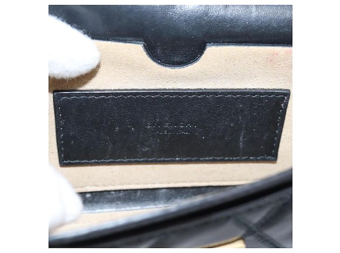 Sac à épaule GIVENCHY en cuir 2way Noir Or Auth 207635A Doré - vue 22