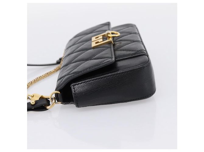 Sac à épaule GIVENCHY en cuir 2way Noir Or Auth 207635A Doré - vue 3