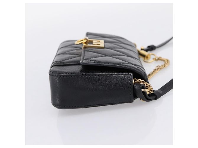 Sac à épaule GIVENCHY en cuir 2way Noir Or Auth 207635A Doré - vue 4