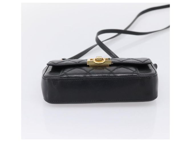 Sac à épaule GIVENCHY en cuir 2way Noir Or Auth 207635A Doré - vue 5