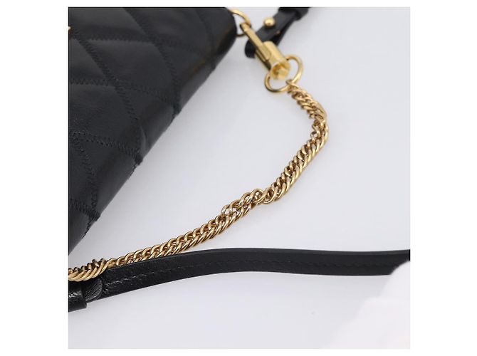 Sac à épaule GIVENCHY en cuir 2way Noir Or Auth 207635A Doré - vue 7