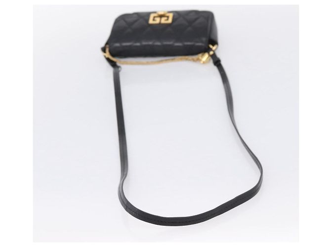Sac à épaule GIVENCHY en cuir 2way Noir Or Auth 207635A Doré - vue 8