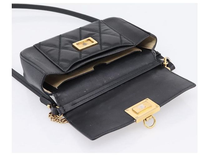 Sac à épaule GIVENCHY en cuir 2way Noir Or Auth 207635A Doré - vue 9