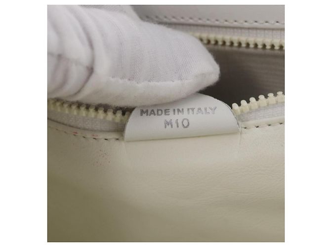 Céline CELINE Circle Shoulder Bag Leather White Silver Auth 207586A Silvery - view 12