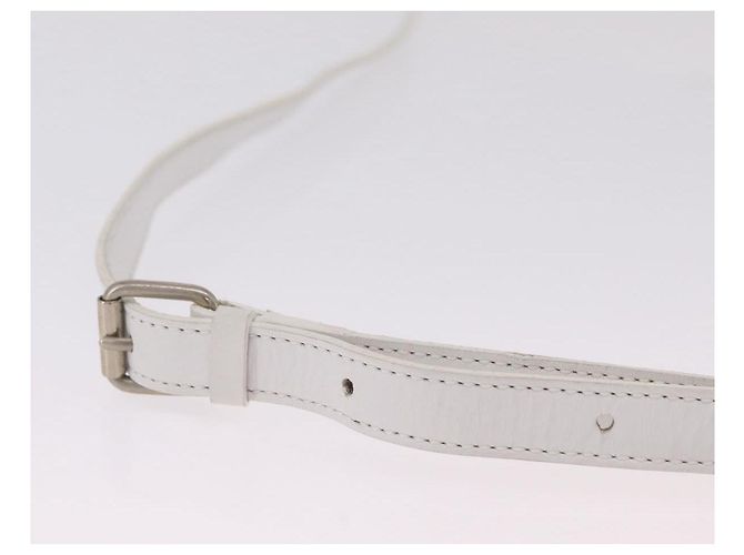 Céline CELINE Circle Shoulder Bag Leather White Silver Auth 207586A Silvery - view 15