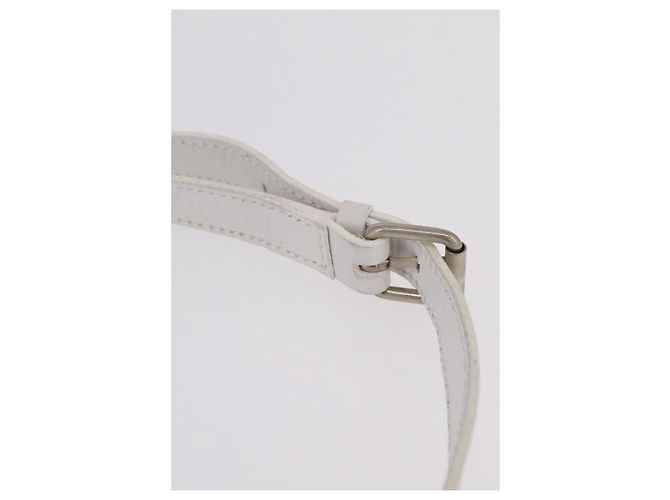 Céline CELINE Circle Shoulder Bag Leather White Silver Auth 207586A Silvery - view 17