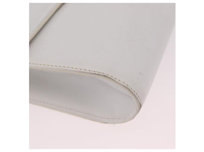 Céline CELINE Circle Shoulder Bag Leather White Silver Auth 207586A Silvery - view 18