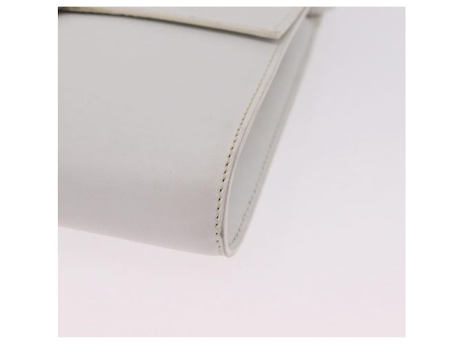 Céline CELINE Circle Shoulder Bag Leather White Silver Auth 207586A Silvery - view 19