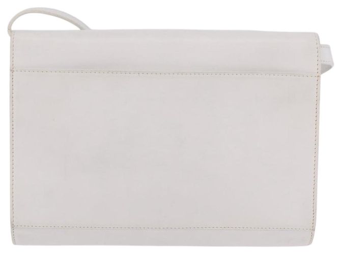 Céline CELINE Circle Shoulder Bag Leather White Silver Auth 207586A Silvery - view 2