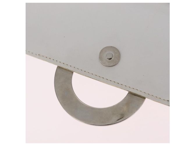 Céline CELINE Circle Shoulder Bag Leather White Silver Auth 207586A Silvery - view 23