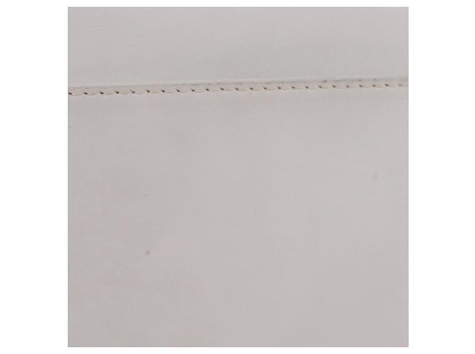 Céline CELINE Circle Shoulder Bag Leather White Silver Auth 207586A Silvery - view 3
