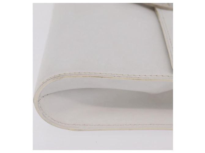 Céline CELINE Circle Shoulder Bag Leather White Silver Auth 207586A Silvery - view 5