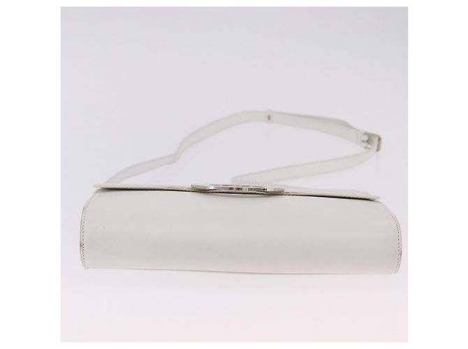 Céline CELINE Circle Shoulder Bag Leather White Silver Auth 207586A Silvery - view 7