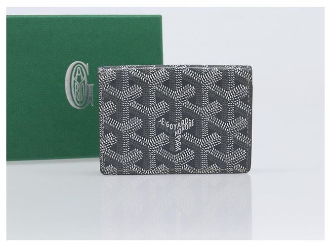 Tarjetero Goyard Herringbone Malesherbes PVC Gris Auth 207647V Castaño - vista 12