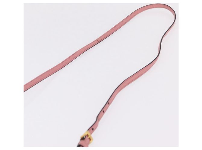 Bolsa de Ombro Miu Miu em Couro Rosa Tom Dourado Auth ka6523A - vista 14