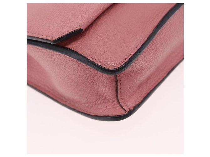 Bolsa de Ombro Miu Miu em Couro Rosa Tom Dourado Auth ka6523A - vista 16