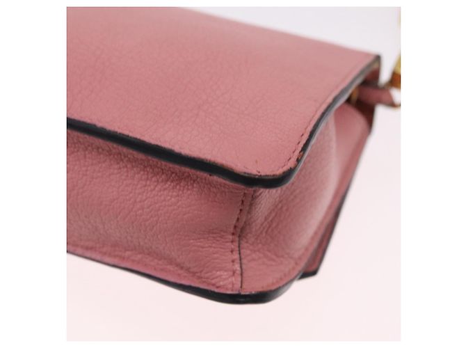 Bolsa de Ombro Miu Miu em Couro Rosa Tom Dourado Auth ka6523A - vista 19