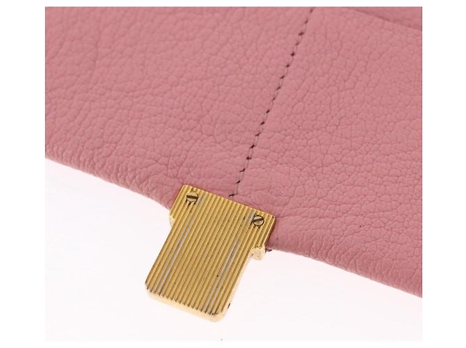 Bolsa de Ombro Miu Miu em Couro Rosa Tom Dourado Auth ka6523A - vista 23