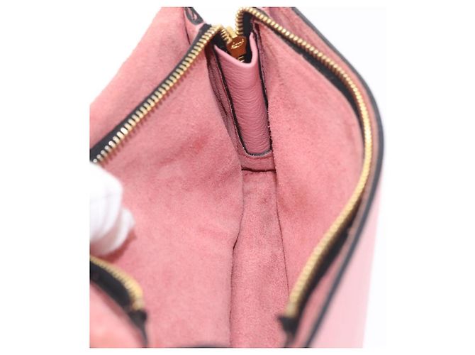 Bolsa de Ombro Miu Miu em Couro Rosa Tom Dourado Auth ka6523A - vista 27