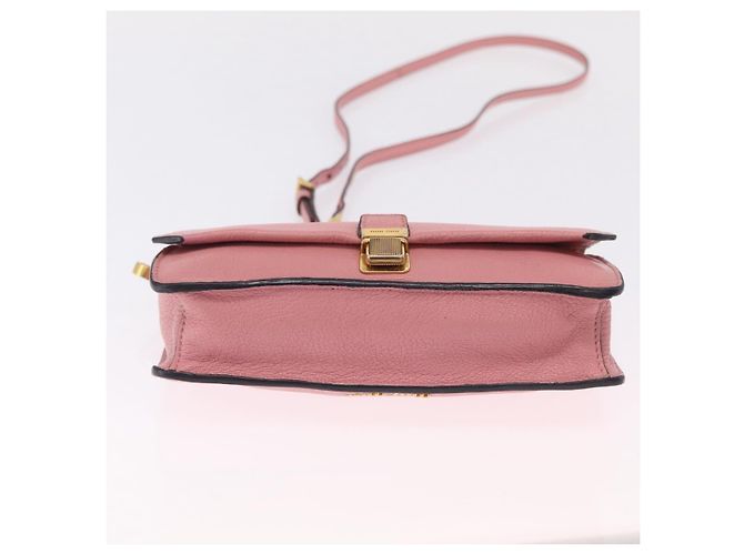 Bolsa de Ombro Miu Miu em Couro Rosa Tom Dourado Auth ka6523A - vista 6