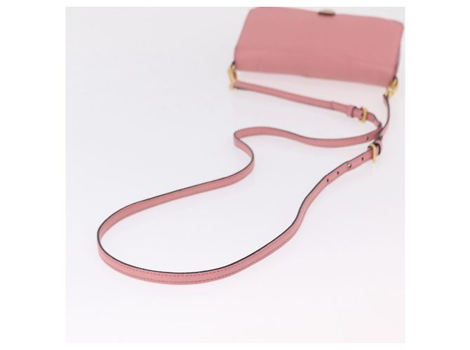 Bolsa de Ombro Miu Miu em Couro Rosa Tom Dourado Auth ka6523A - vista 8
