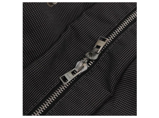 Hermès Sac à main HERMES Her Line MM Canvas Gris Argent Auth 207576A Marron Argenté - vue 15