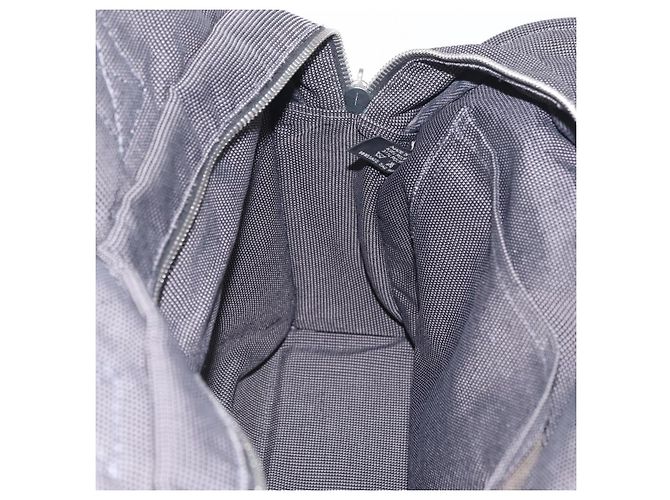 Hermès Sac à main HERMES Her Line MM Canvas Gris Argent Auth 207576A Marron Argenté - vue 19