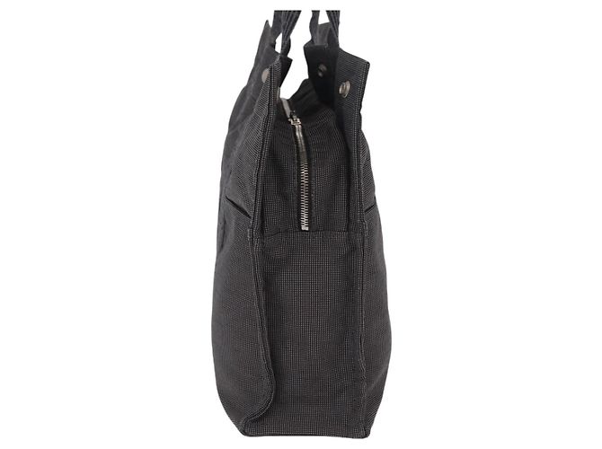 Hermès Sac à main HERMES Her Line MM Canvas Gris Argent Auth 207576A Marron Argenté - vue 4