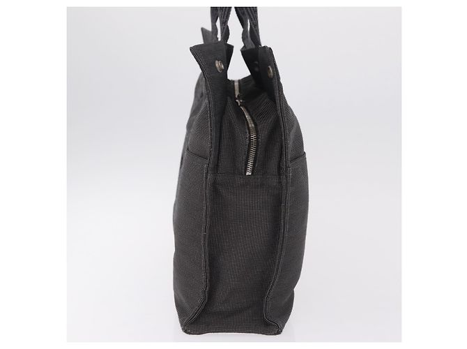 Hermès Sac à main HERMES Her Line MM Canvas Gris Argent Auth 207576A Marron Argenté - vue 5